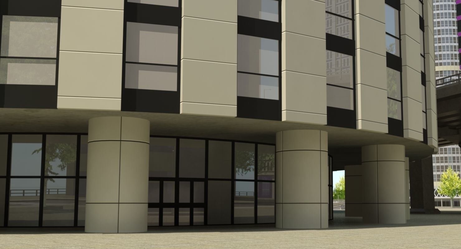 High Detailed Urban Skyscraper City Scape Building Blocks 3D model_16