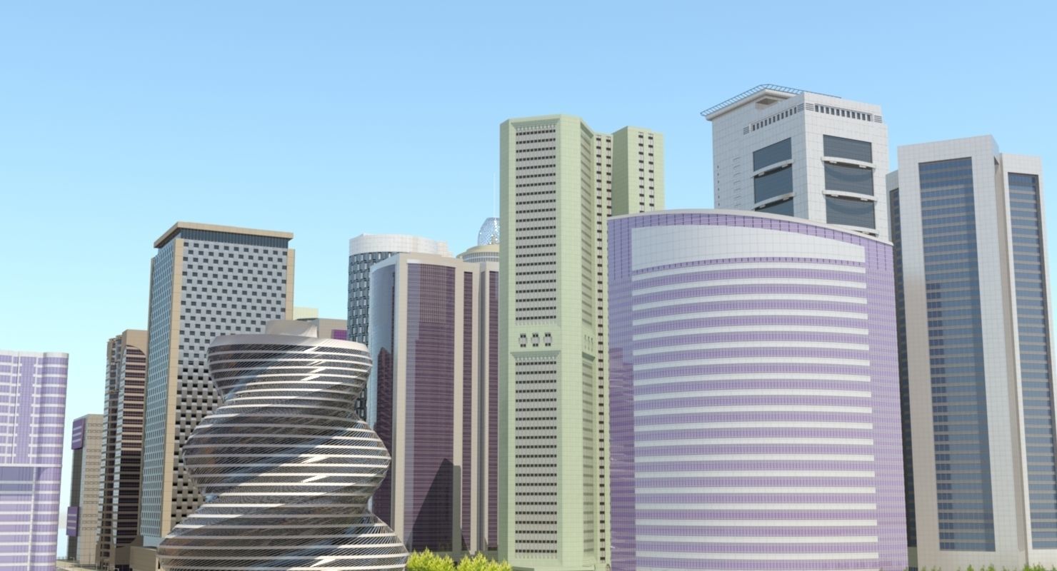 High Detailed Urban Skyscraper City Scape Building Blocks 3D model_5