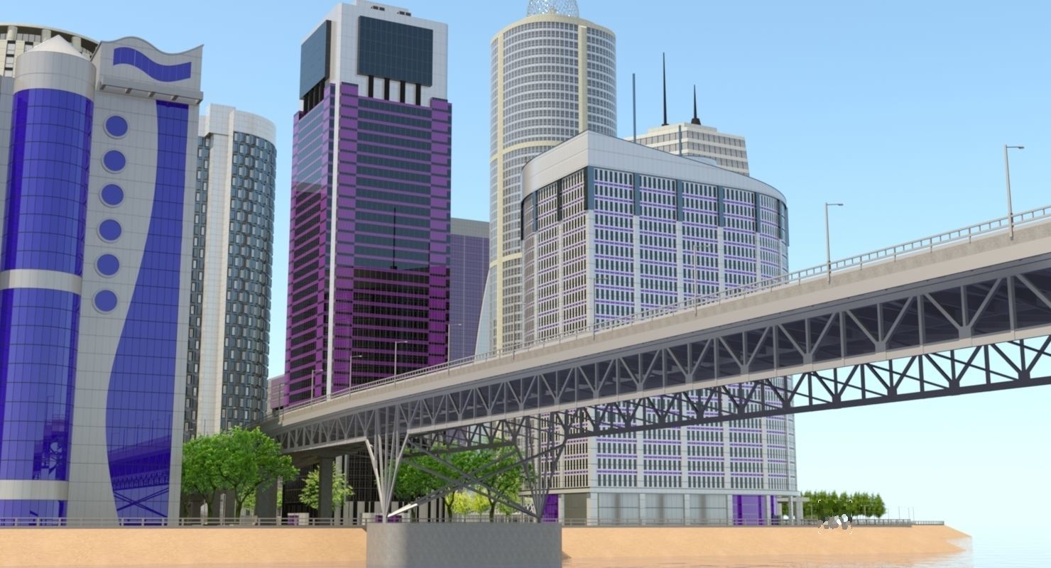 High Detailed Urban Skyscraper City Scape Building Blocks 3D model_49