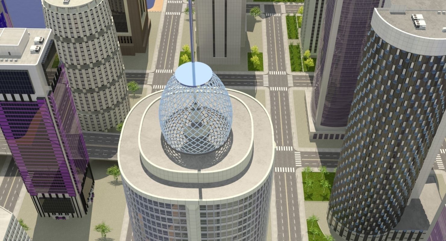 High Detailed Urban Skyscraper City Scape Building Blocks 3D model_39