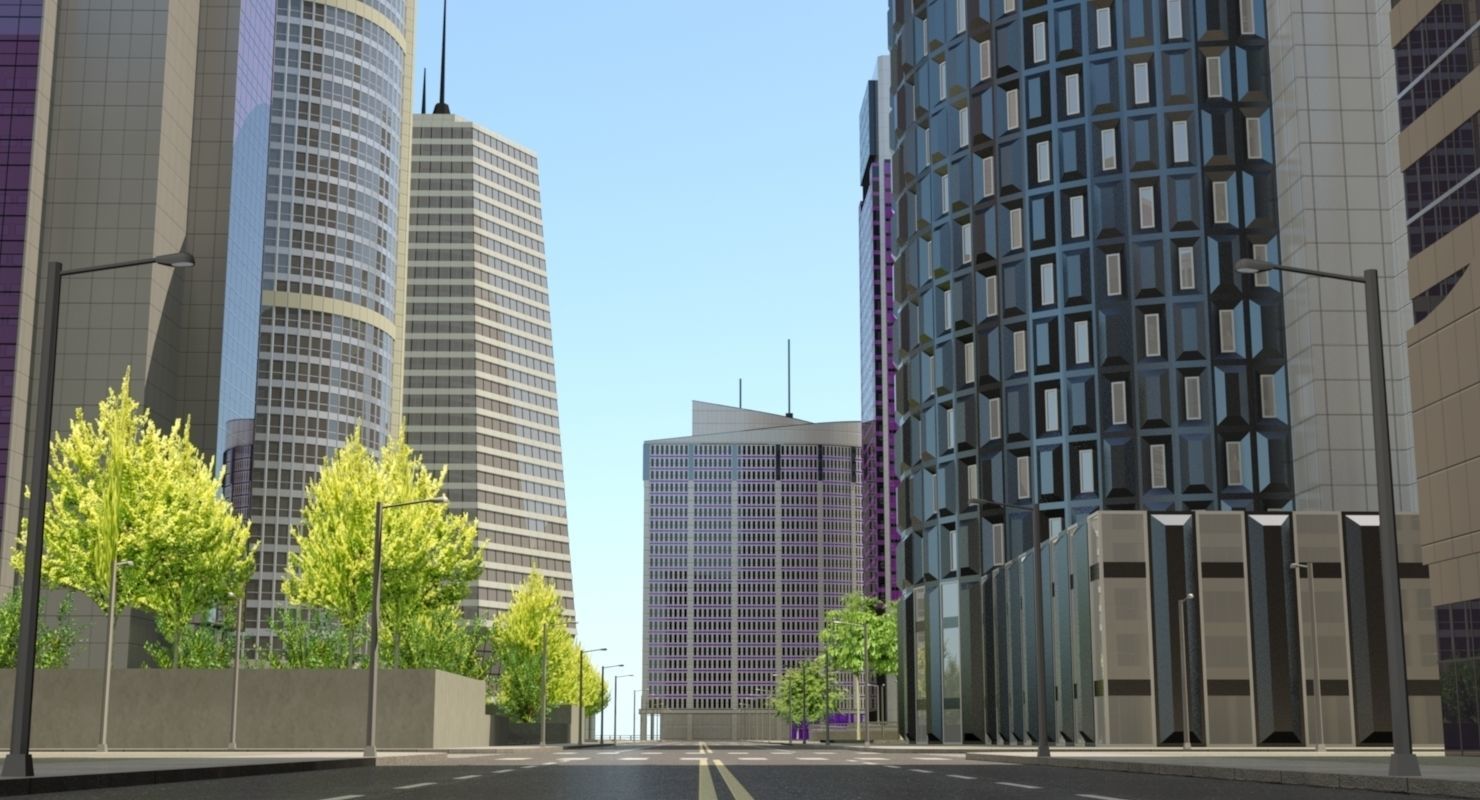 High Detailed Urban Skyscraper City Scape Building Blocks 3D model_30