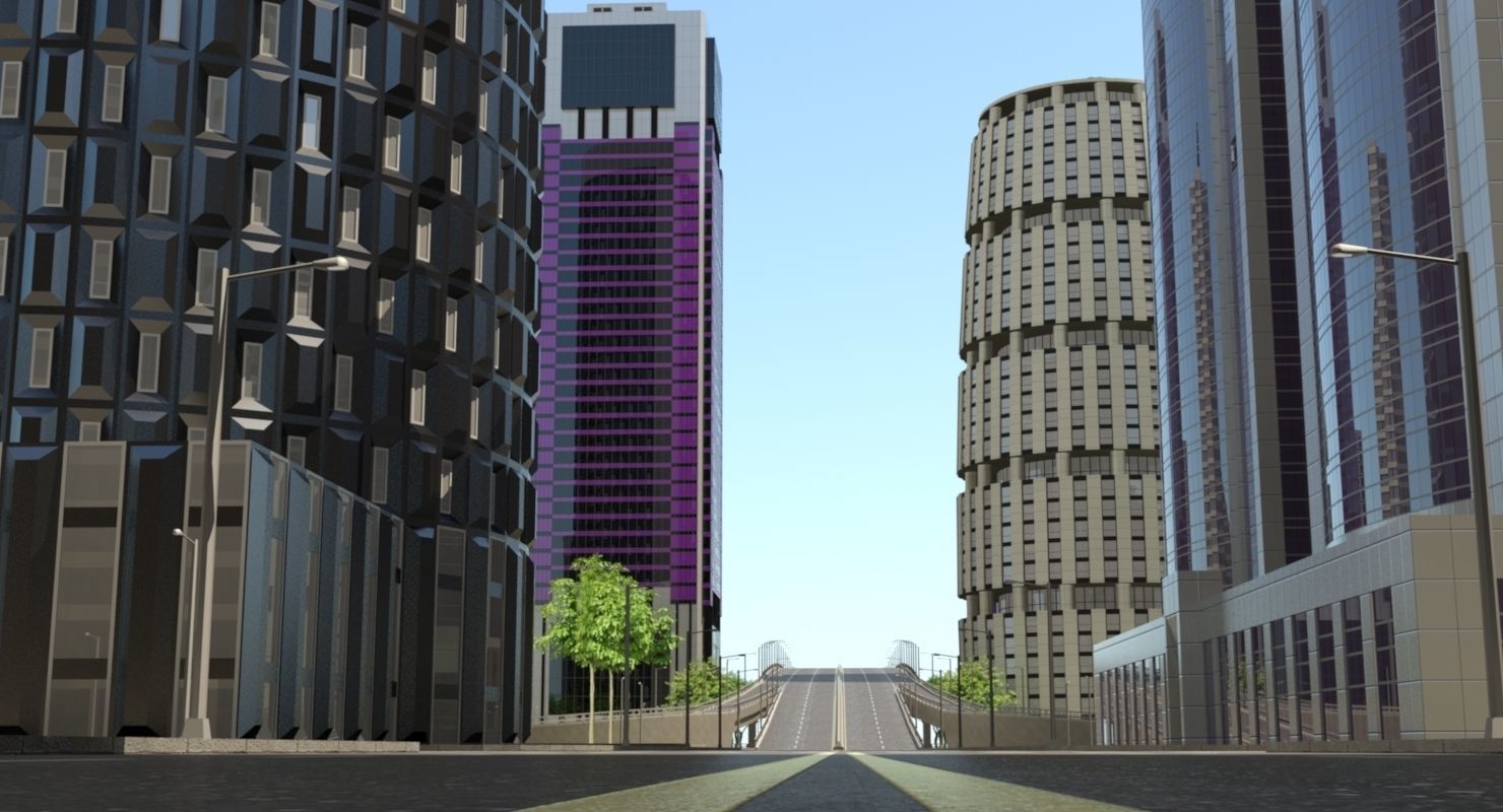 High Detailed Urban Skyscraper City Scape Building Blocks 3D model_23