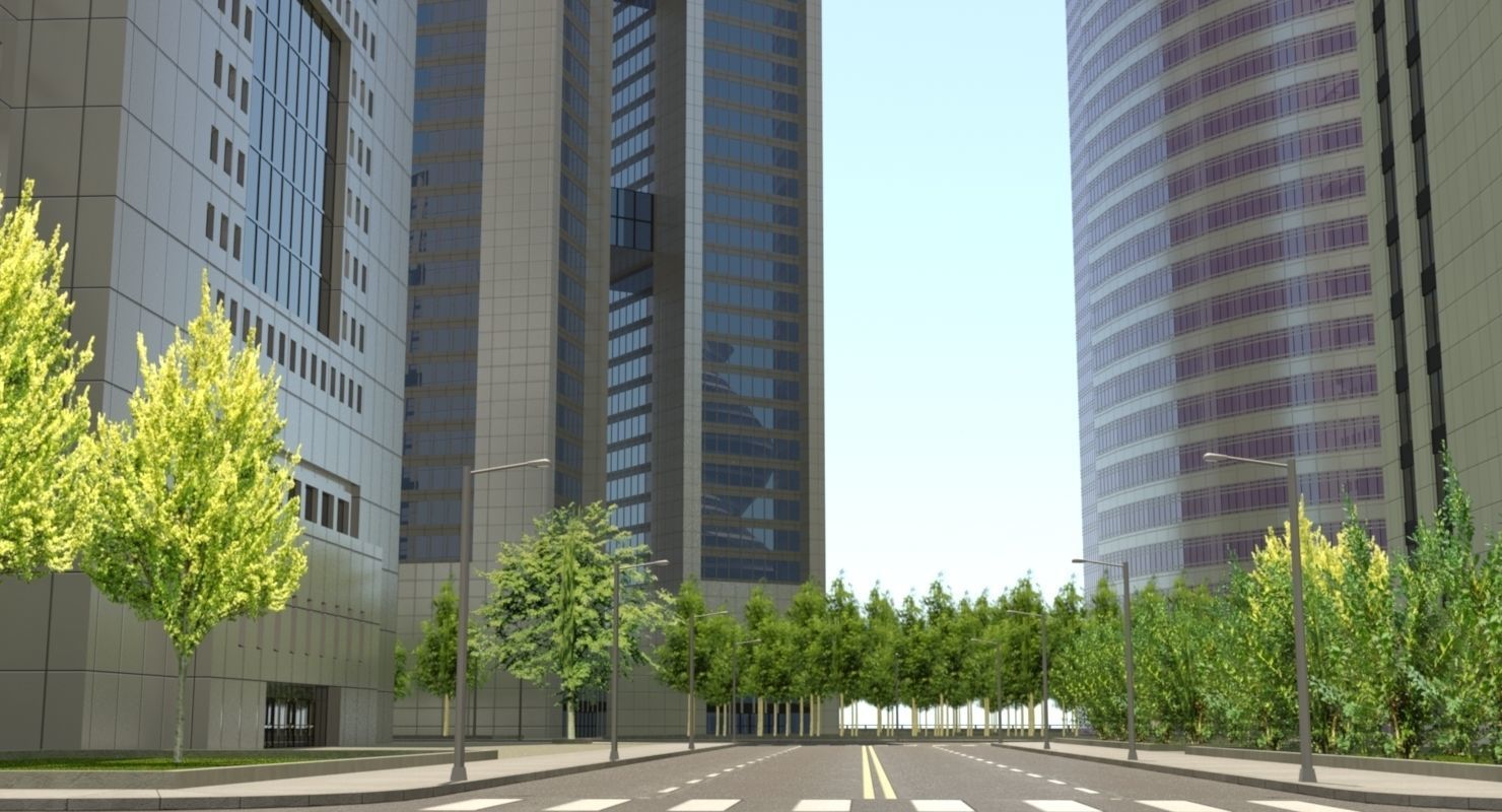 High Detailed Urban Skyscraper City Scape Building Blocks 3D model_37