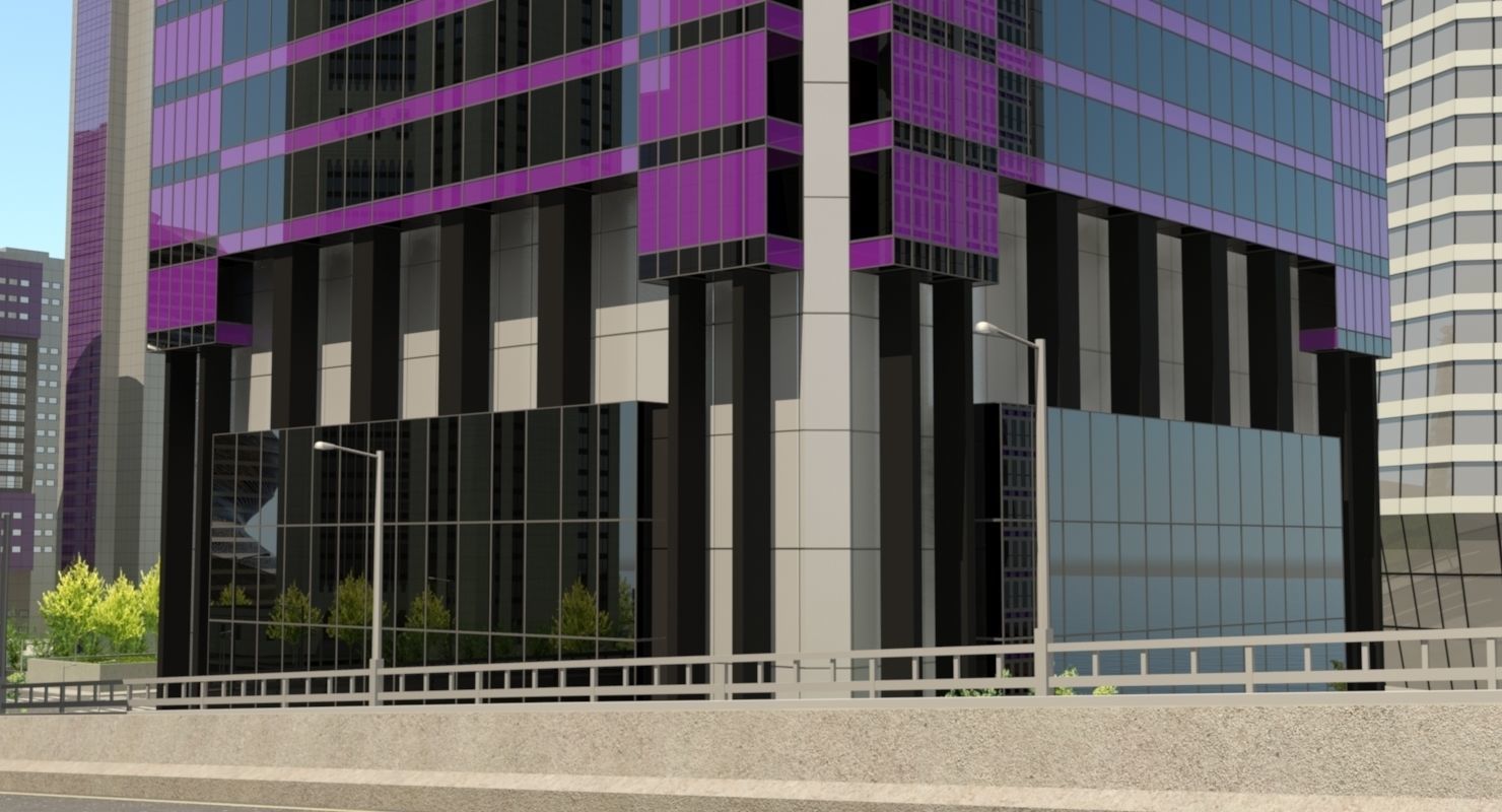 High Detailed Urban Skyscraper City Scape Building Blocks 3D model_43