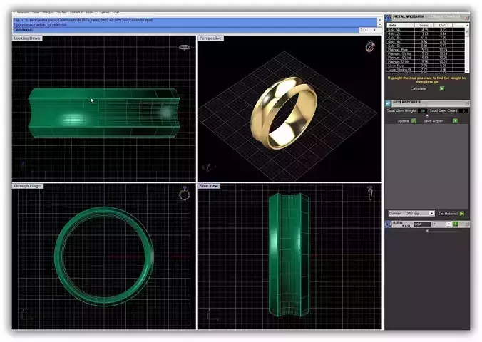 Band 3dm Render Details love ring gold with ruby stone 3D model 3D ...