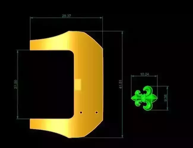 TJ 53 3D Golden Watch Chain 3D print model