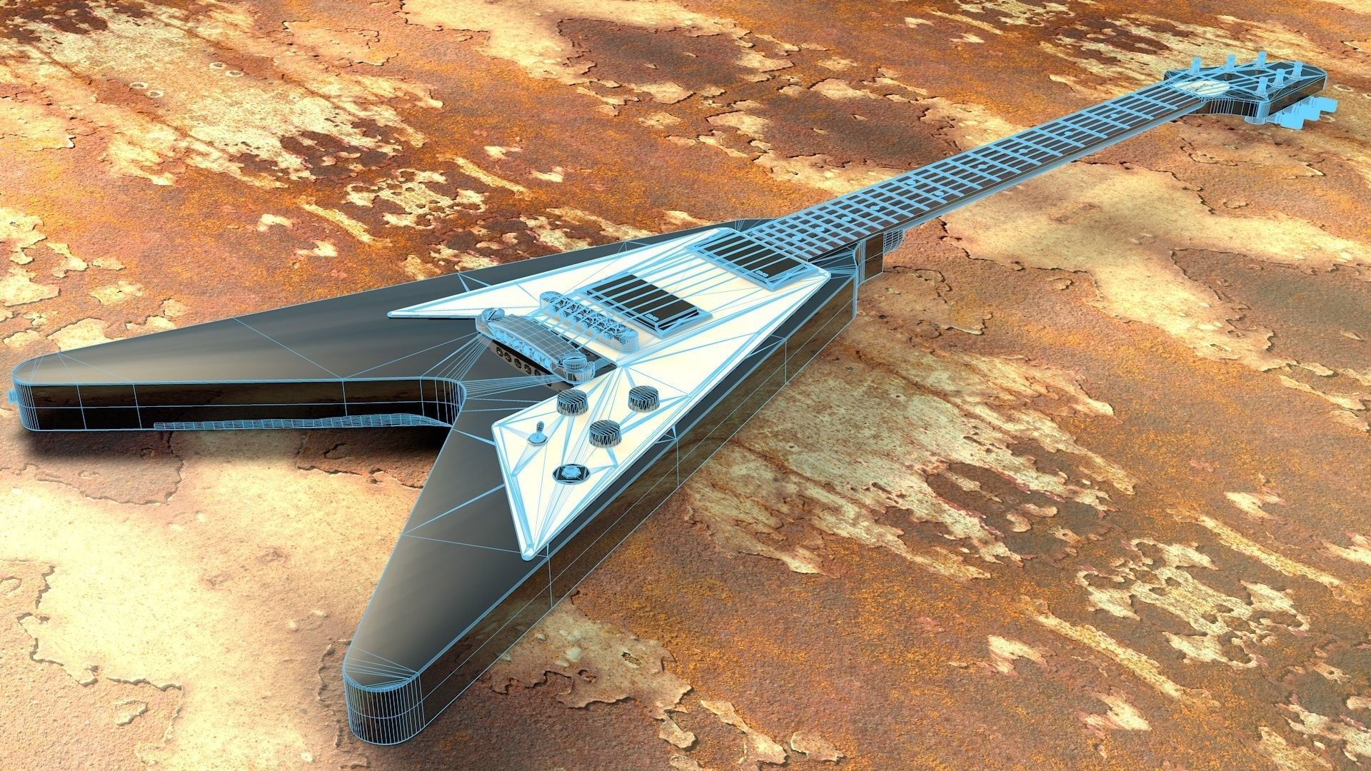 Kirk Hammett - Flying V 3D model_8