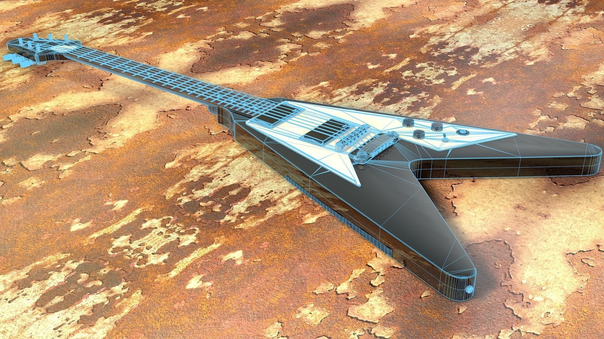 Kirk Hammett - Flying V 3D model_9