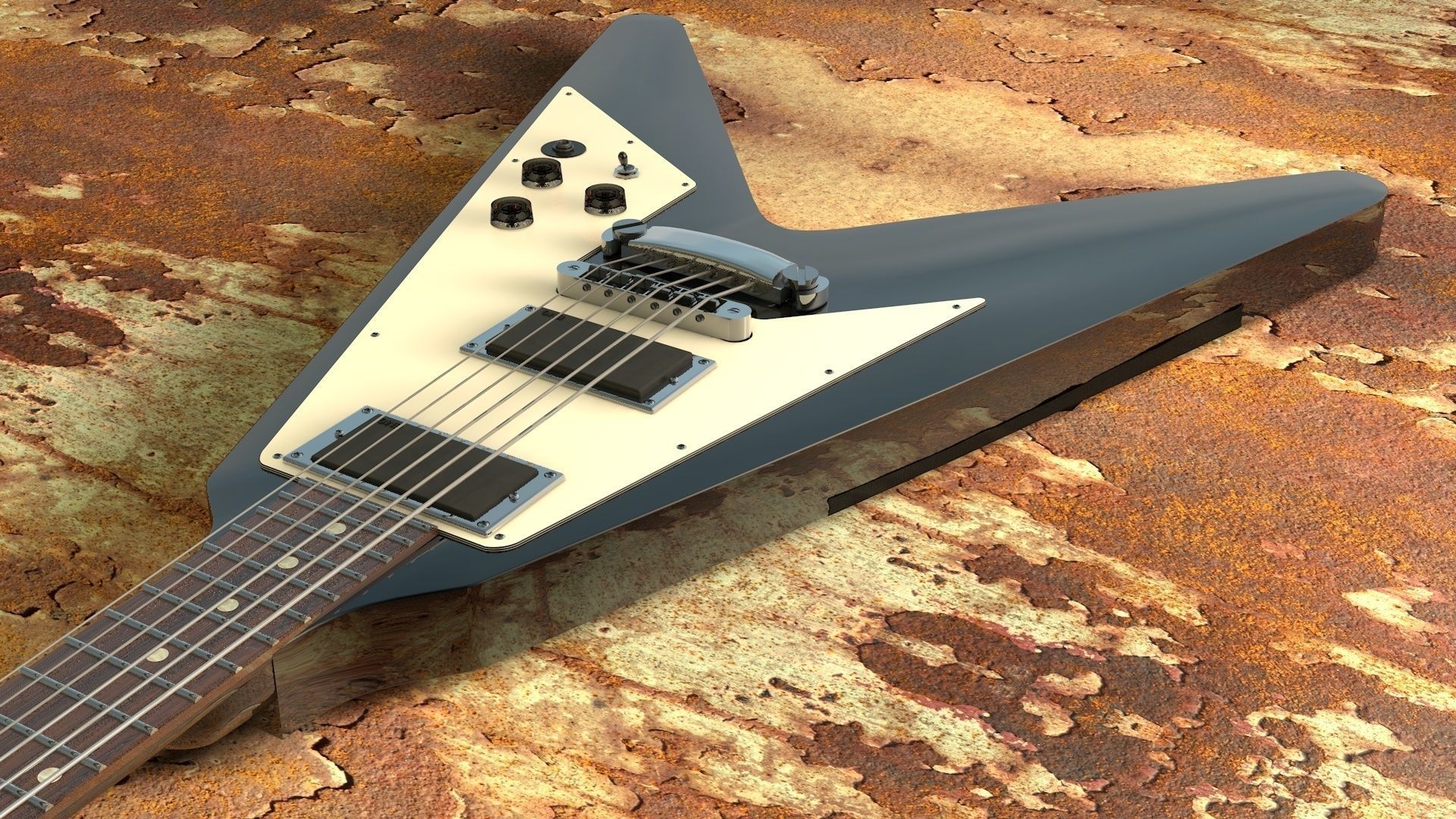Kirk Hammett - Flying V 3D model_4