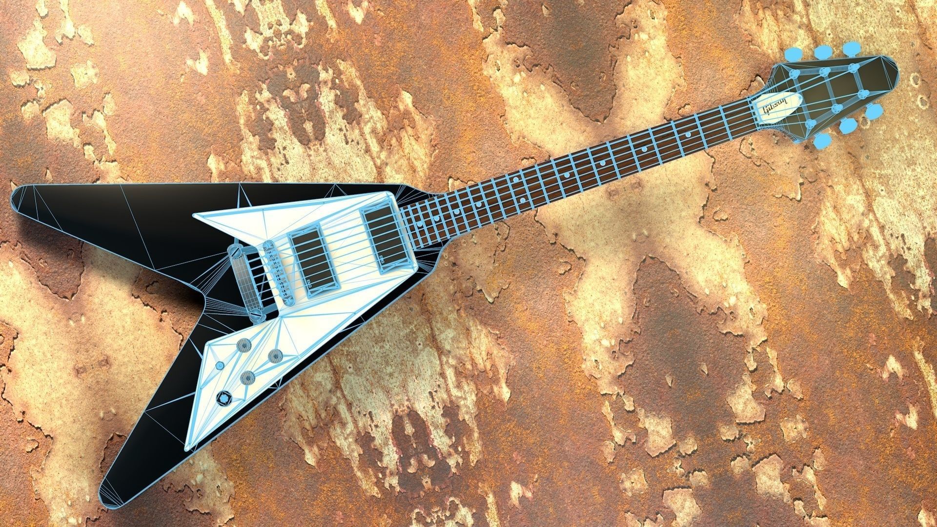 Kirk Hammett - Flying V 3D model_7