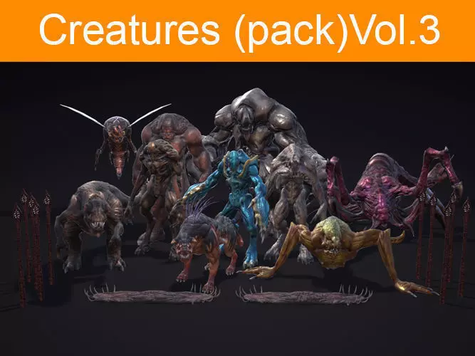 Creatures pack Vol 3  Low-poly 3D model_0