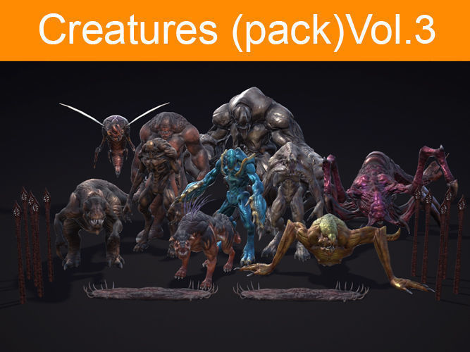 Creatures pack Vol 3  Low-poly 3D model