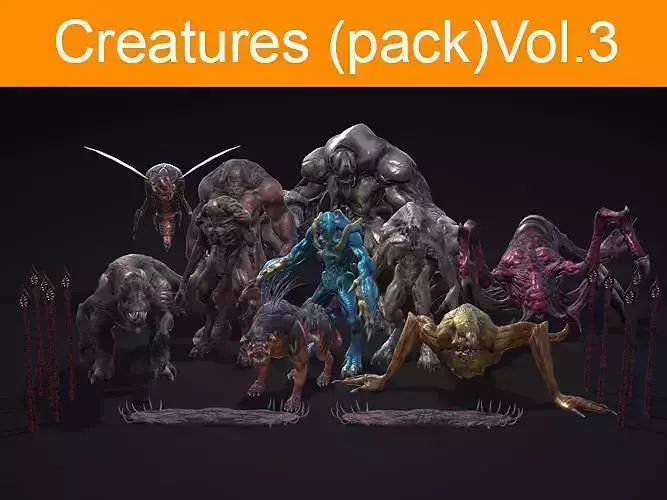 Creatures pack Vol 3  Low-poly 3D model