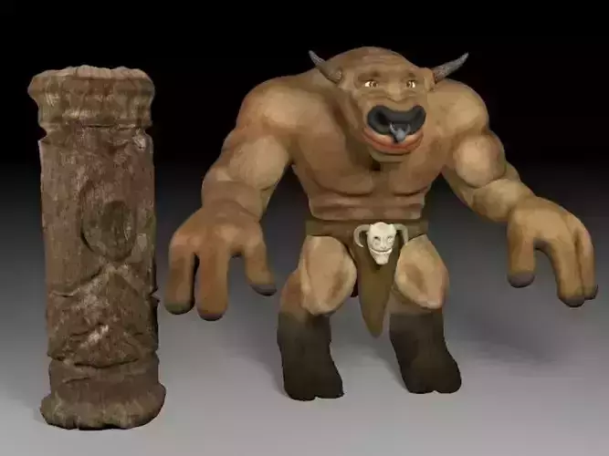 Tauren character Low-poly 3D model