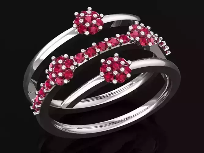 TJ 56 3D Platinum Women Ring 3D print model