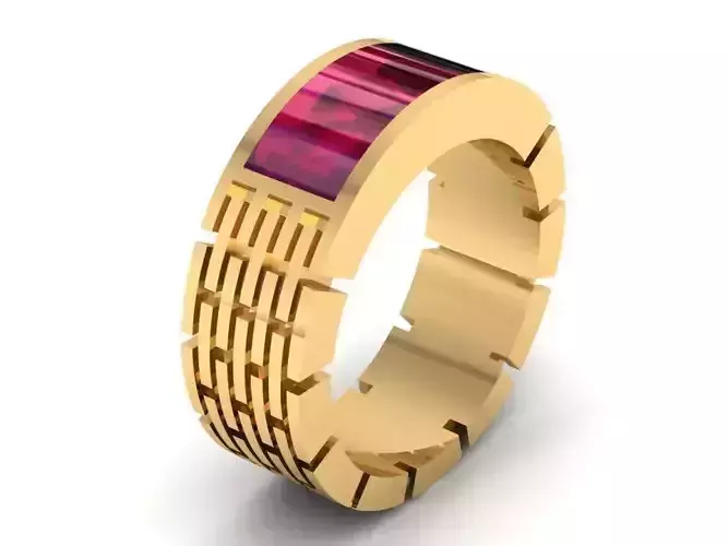 TJ 58 3D Golden Women Ring 3D print model