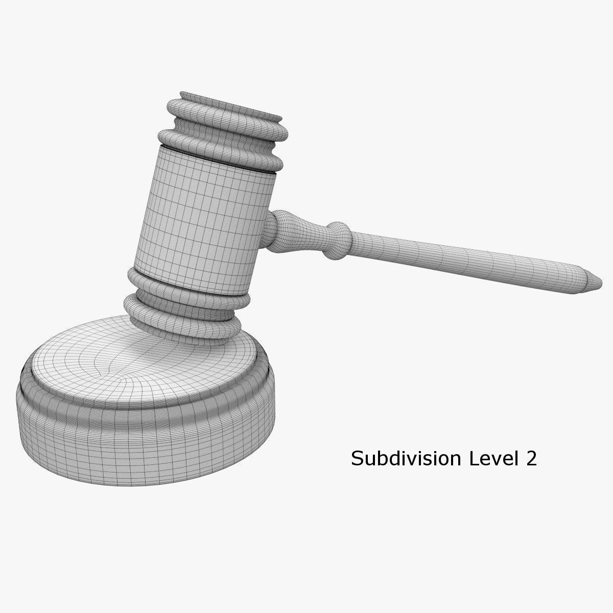 Gavel judge 3D model_7
