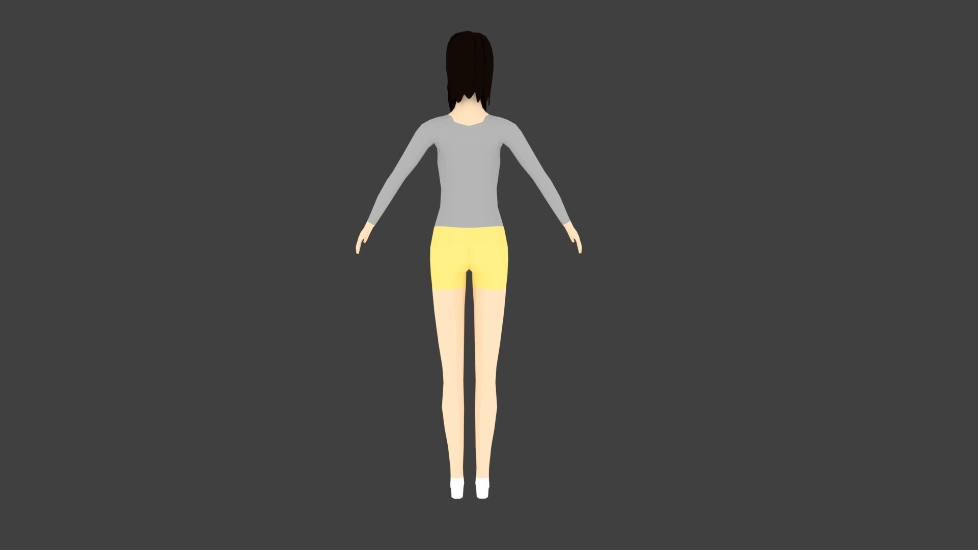Low-poly Woman in shorts Low-poly 3D model_3