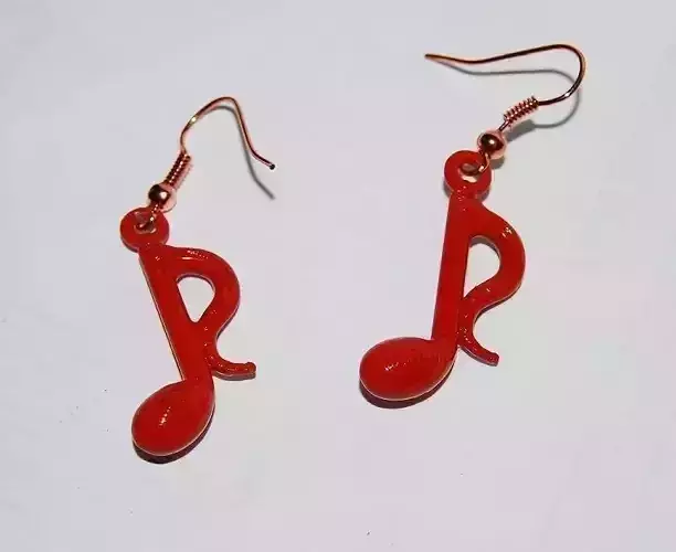 Castable Note-Earrings 3D print model