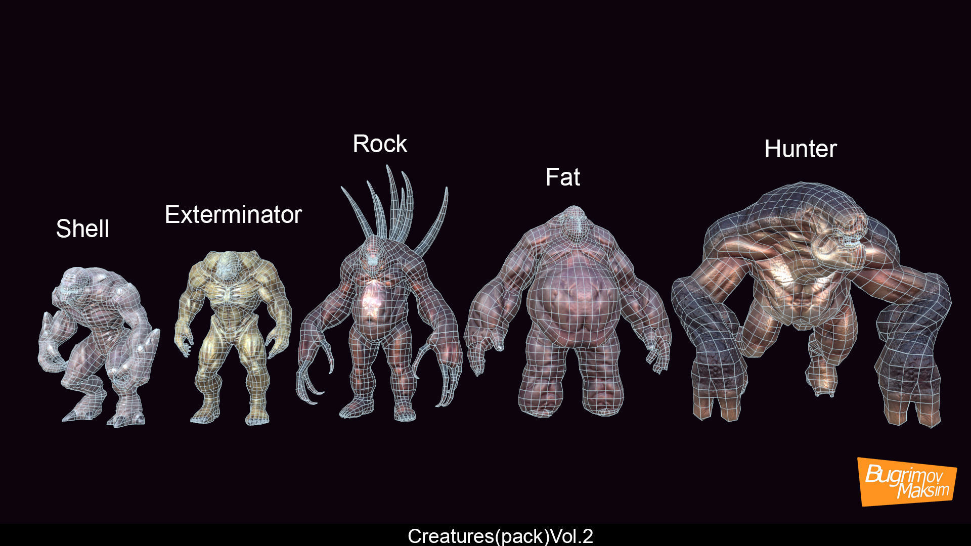 Creatures MegaPack Low-poly 3D model_10
