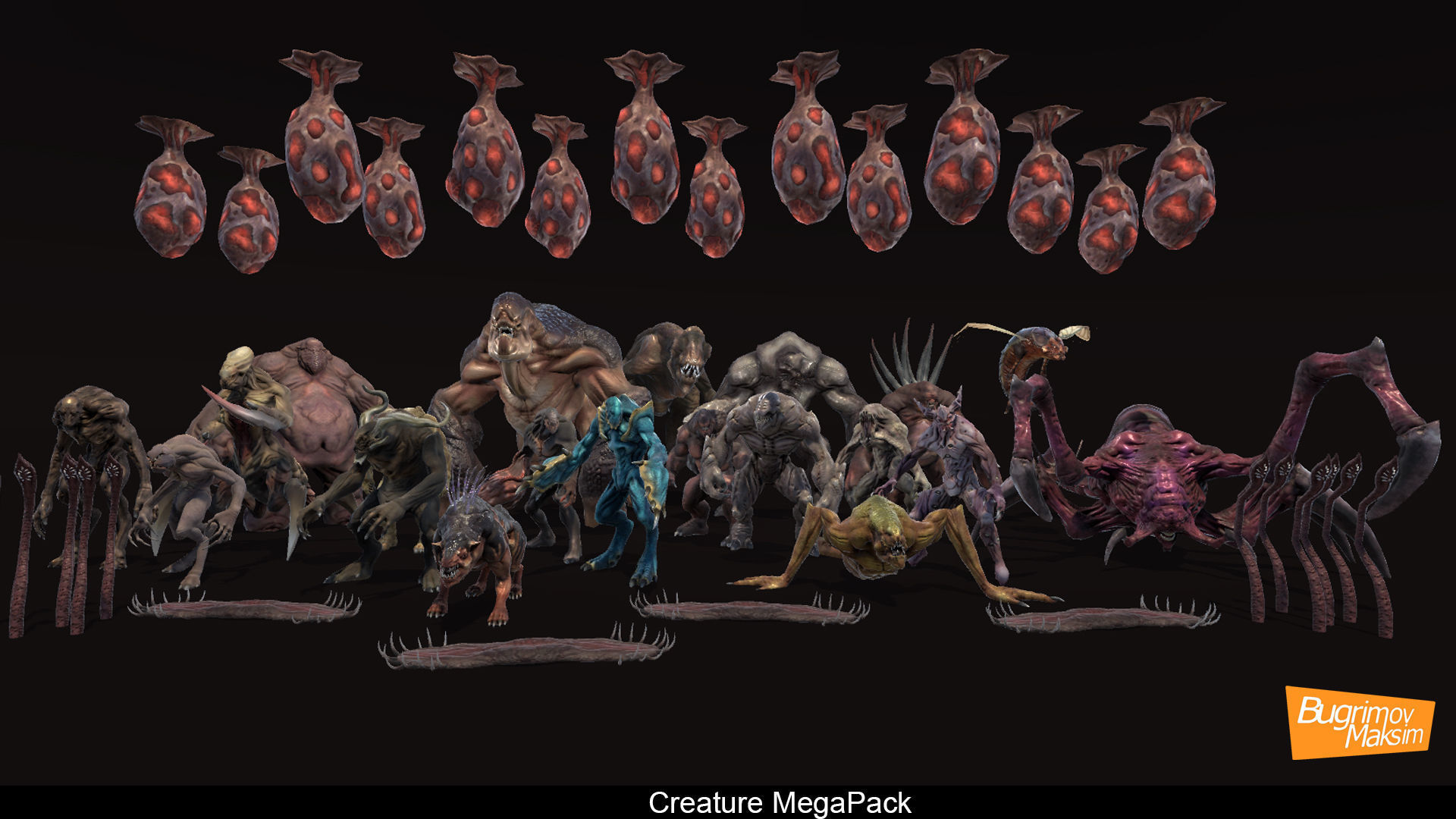 Creatures MegaPack Low-poly 3D model_3