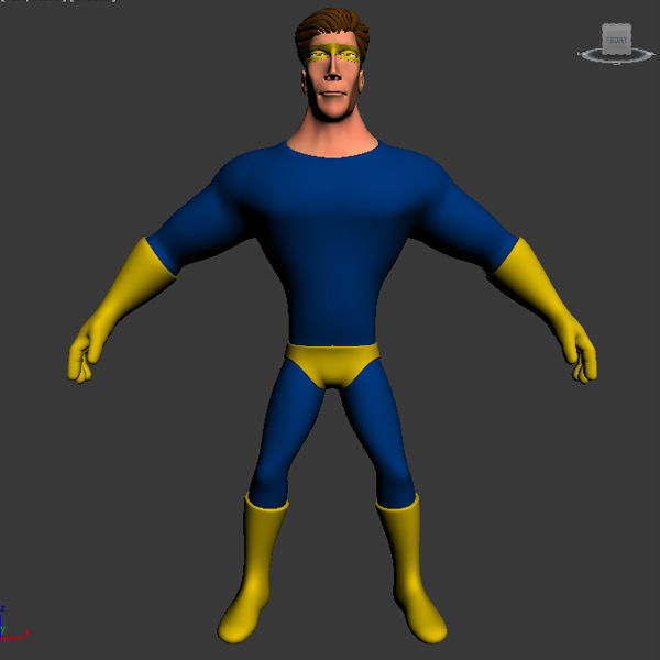 Superhero Cartoon 02 3D model_4