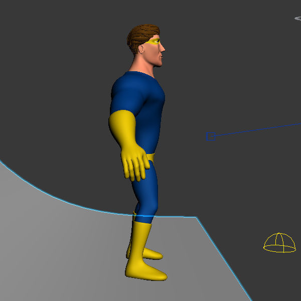 Superhero Cartoon 02 3D model_5