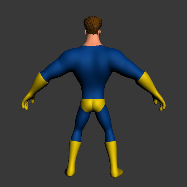 Superhero Cartoon 02 3D model_2