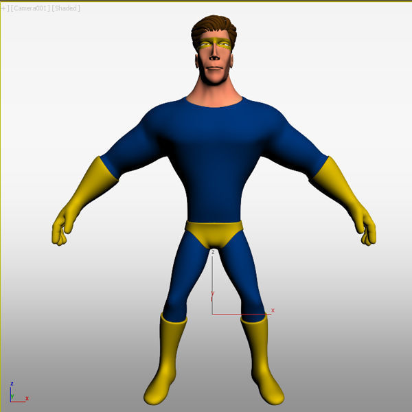 Superhero Cartoon 02 3D model_3
