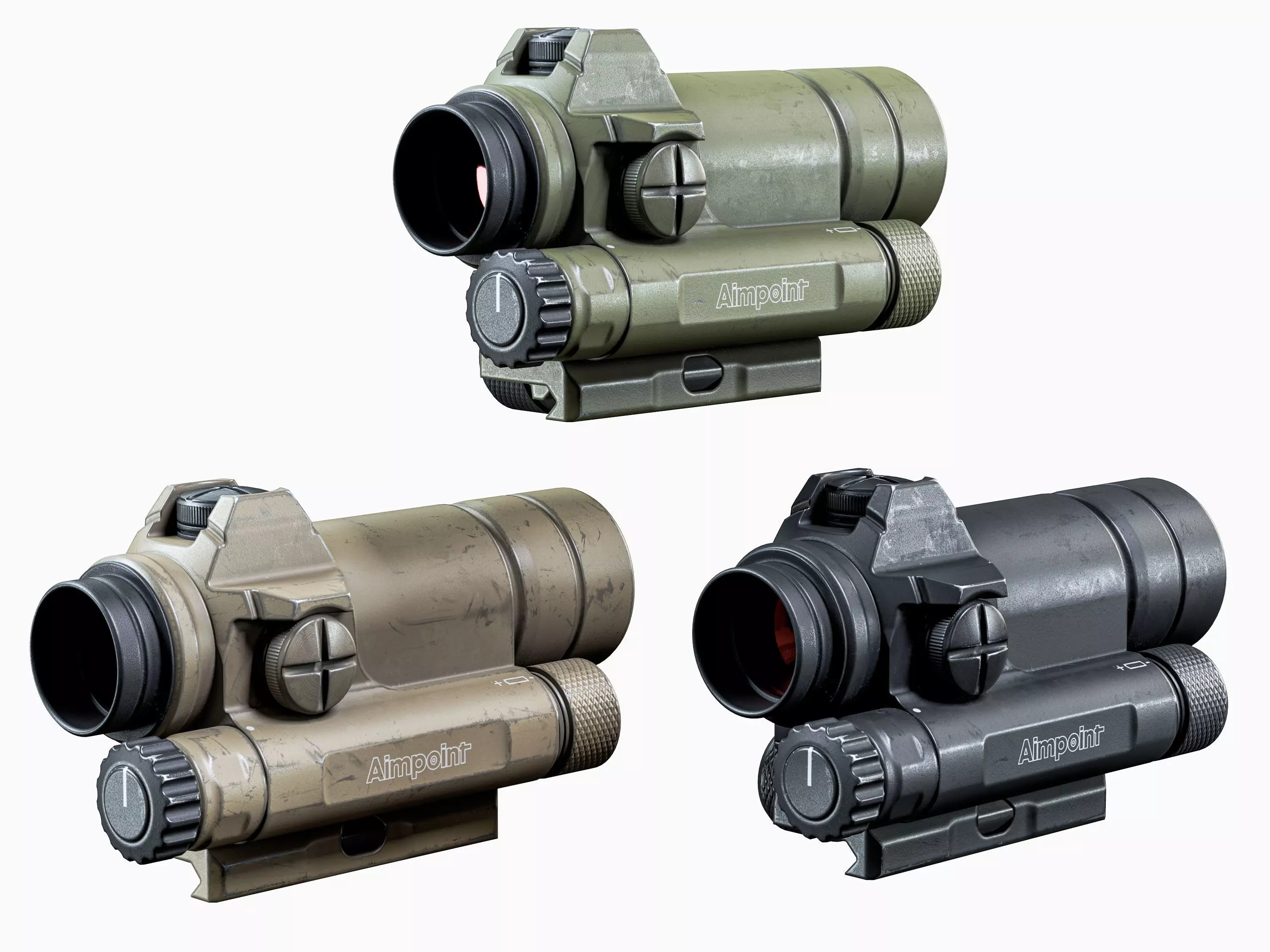 Scope Aimpoint Comp M4 Low-poly 3D model