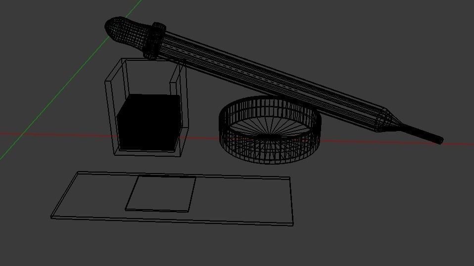 Low-poly Microscope Accessories - Glass Low-poly 3D model_1