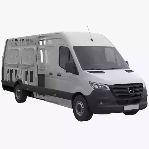 Mercedes Sprinter Detailed interior ExtraLong High Roof 2023 3D model