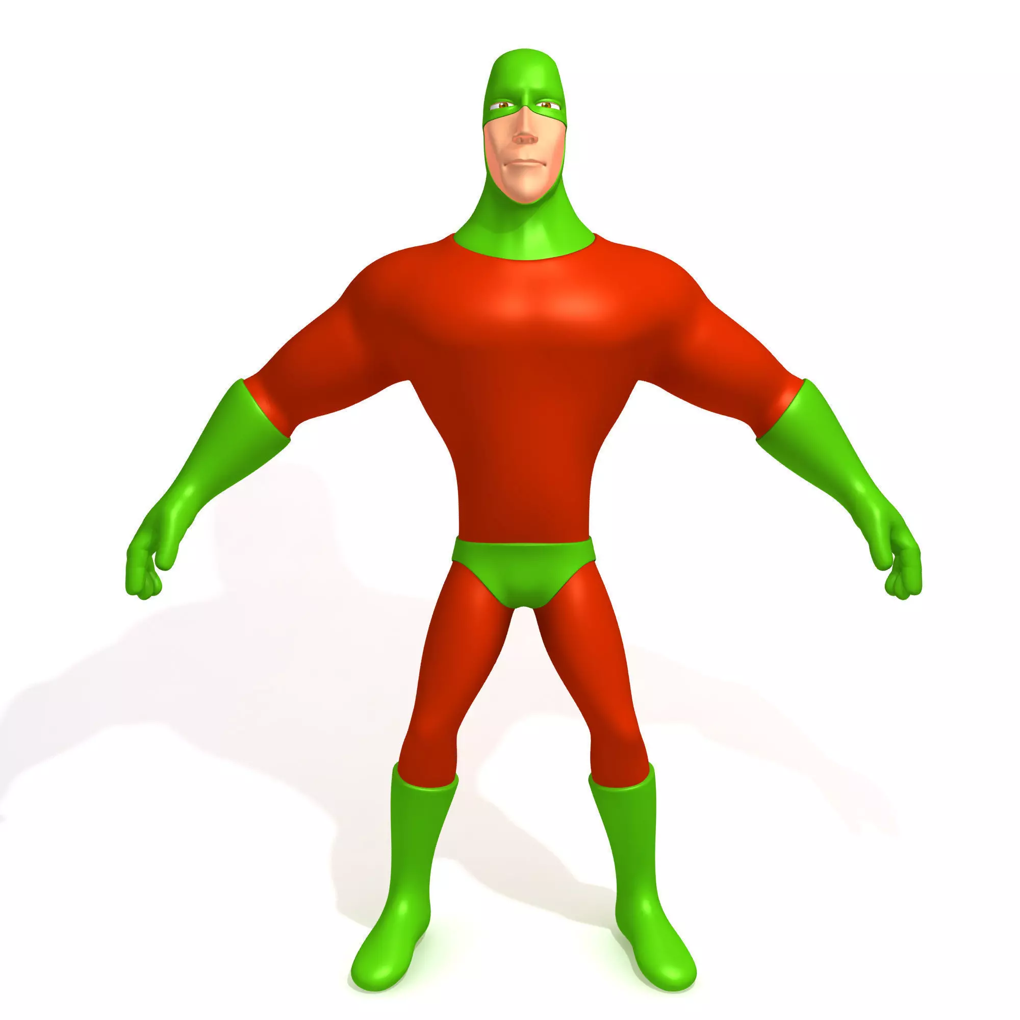 Superhero Cartoon 03 3D model_0