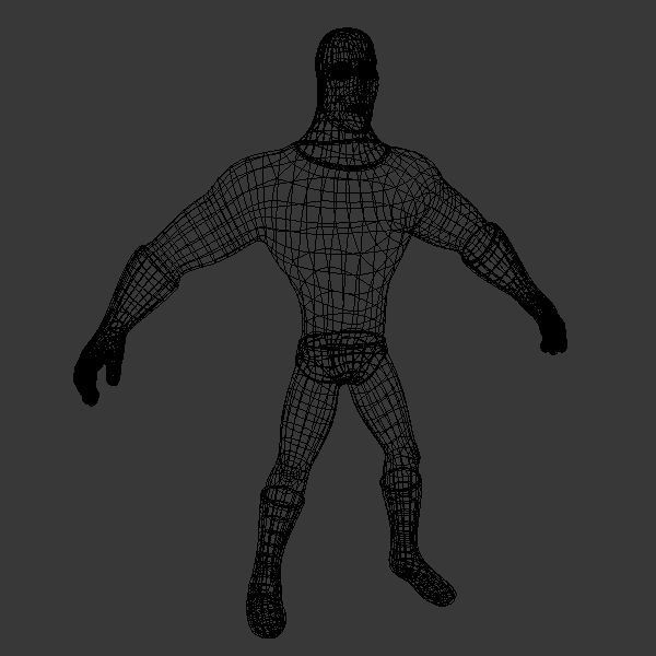 Superhero Cartoon 03 3D model_6