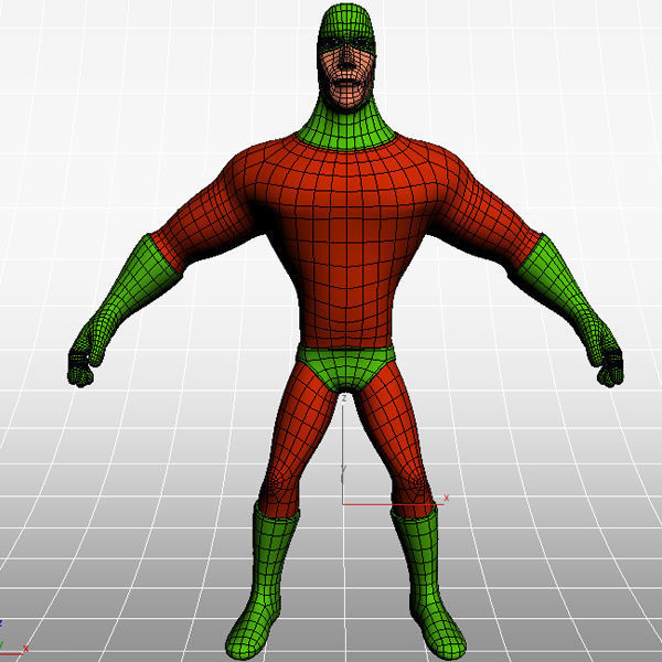Superhero Cartoon 03 3D model_7