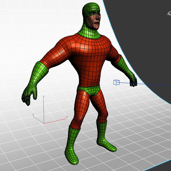 Superhero Cartoon 03 3D model_2
