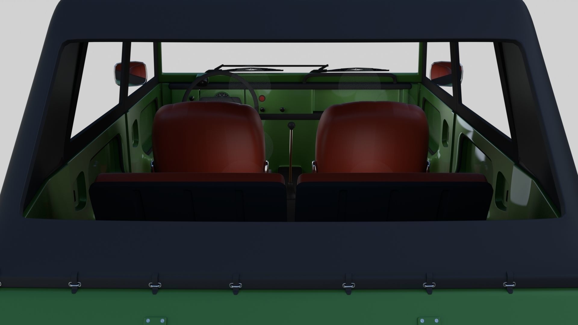 VW Type 181 with interior top up Low-poly 3D model_2