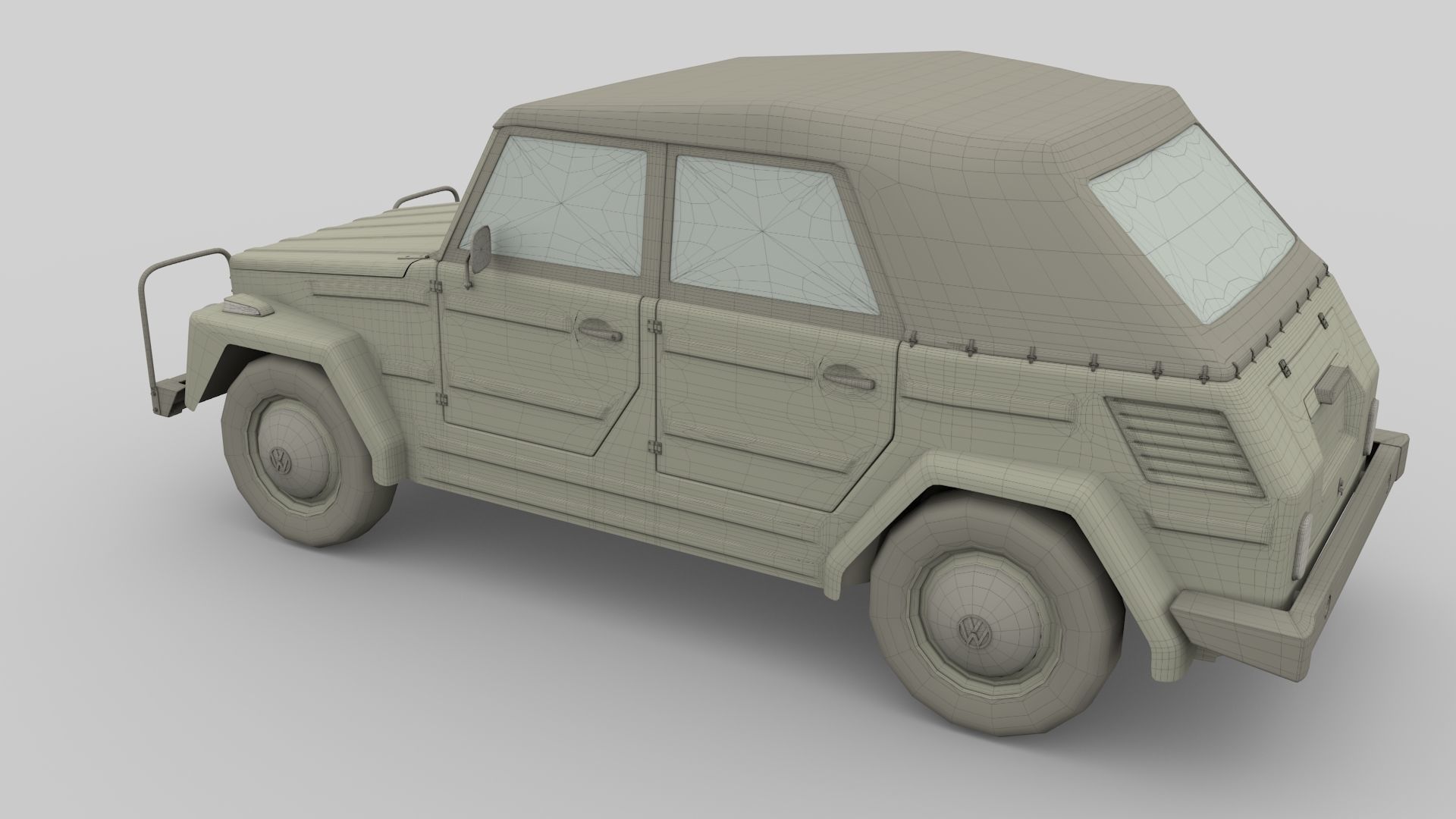 VW Type 181 with interior top up Low-poly 3D model_33
