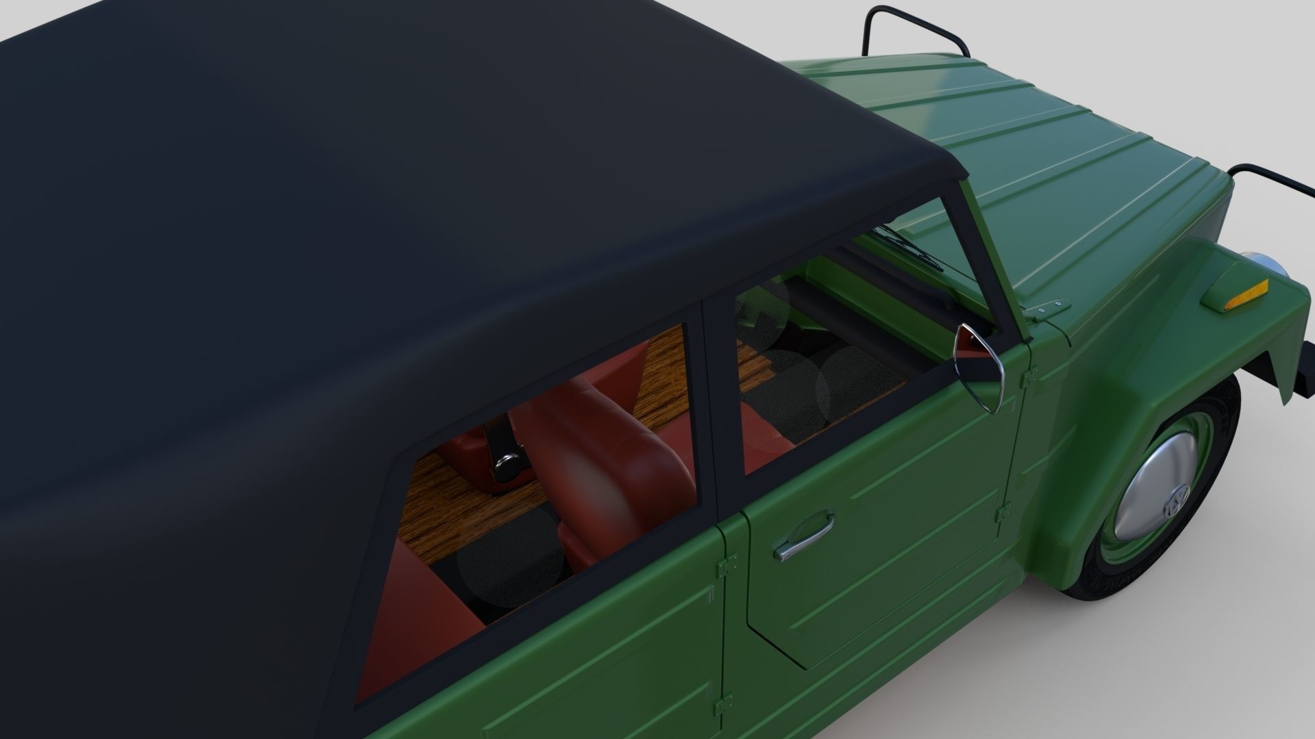 VW Type 181 with interior top up Low-poly 3D model_25