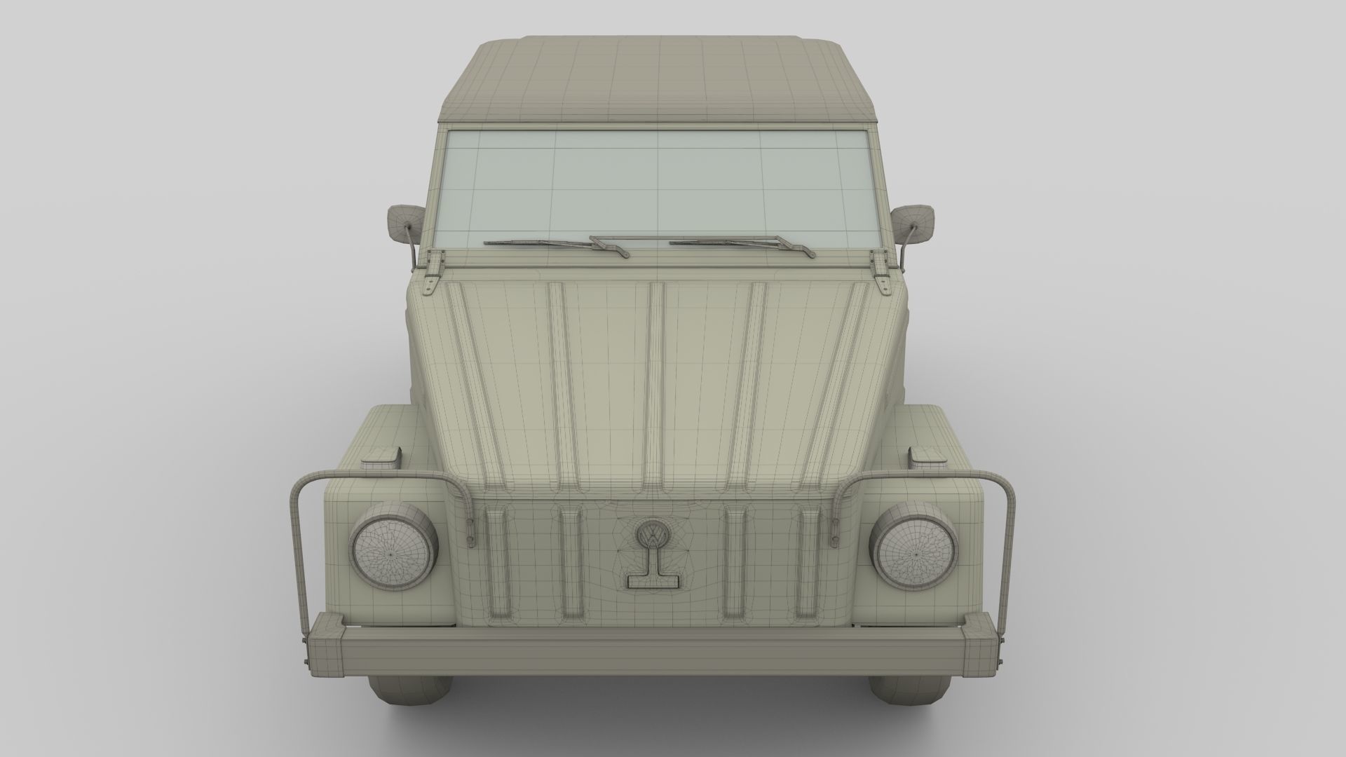 VW Type 181 with interior top up Low-poly 3D model_37