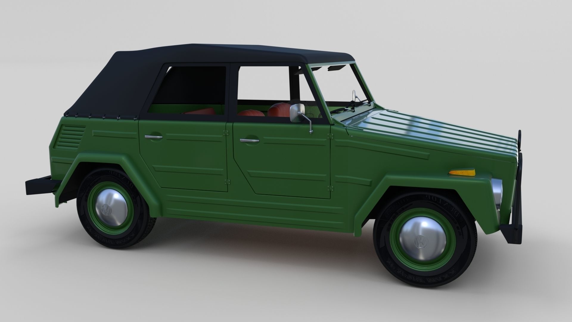 VW Type 181 with interior top up Low-poly 3D model_30