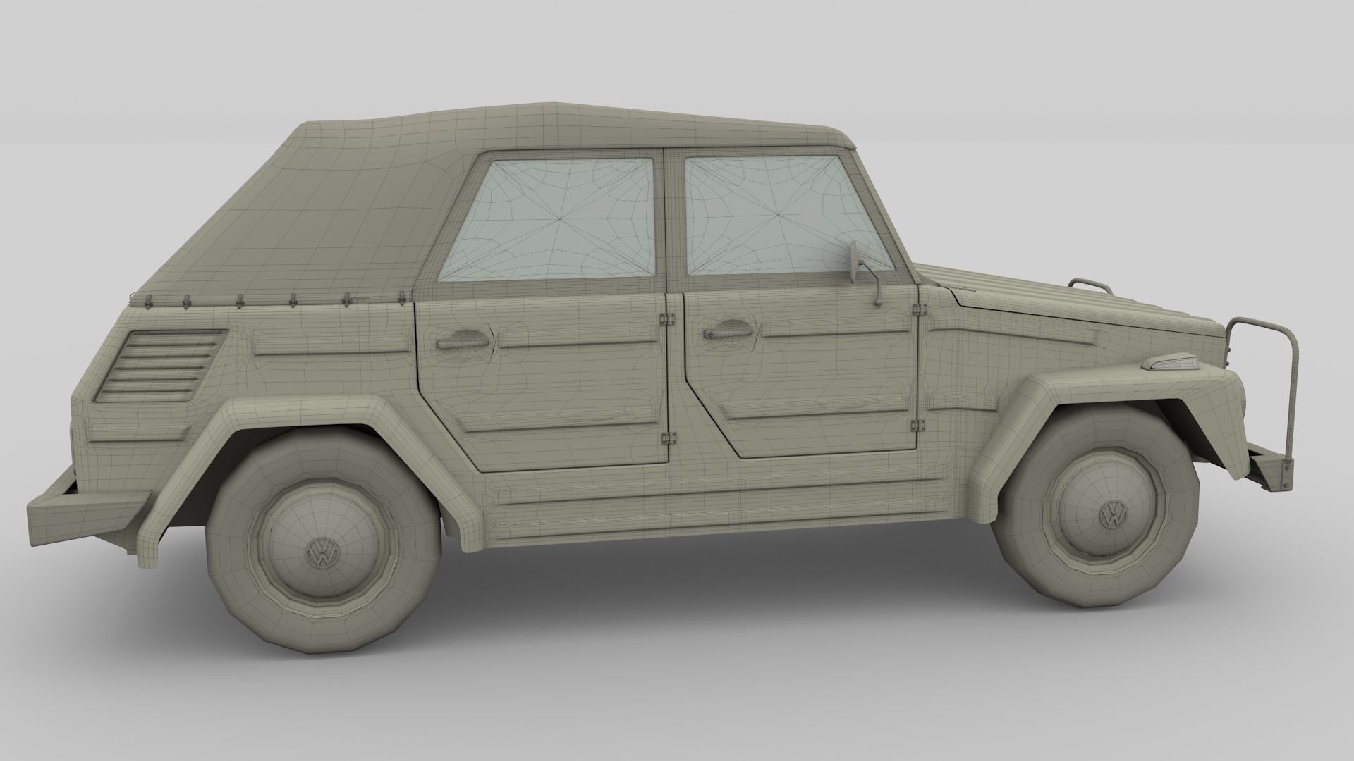 VW Type 181 with interior top up Low-poly 3D model_38