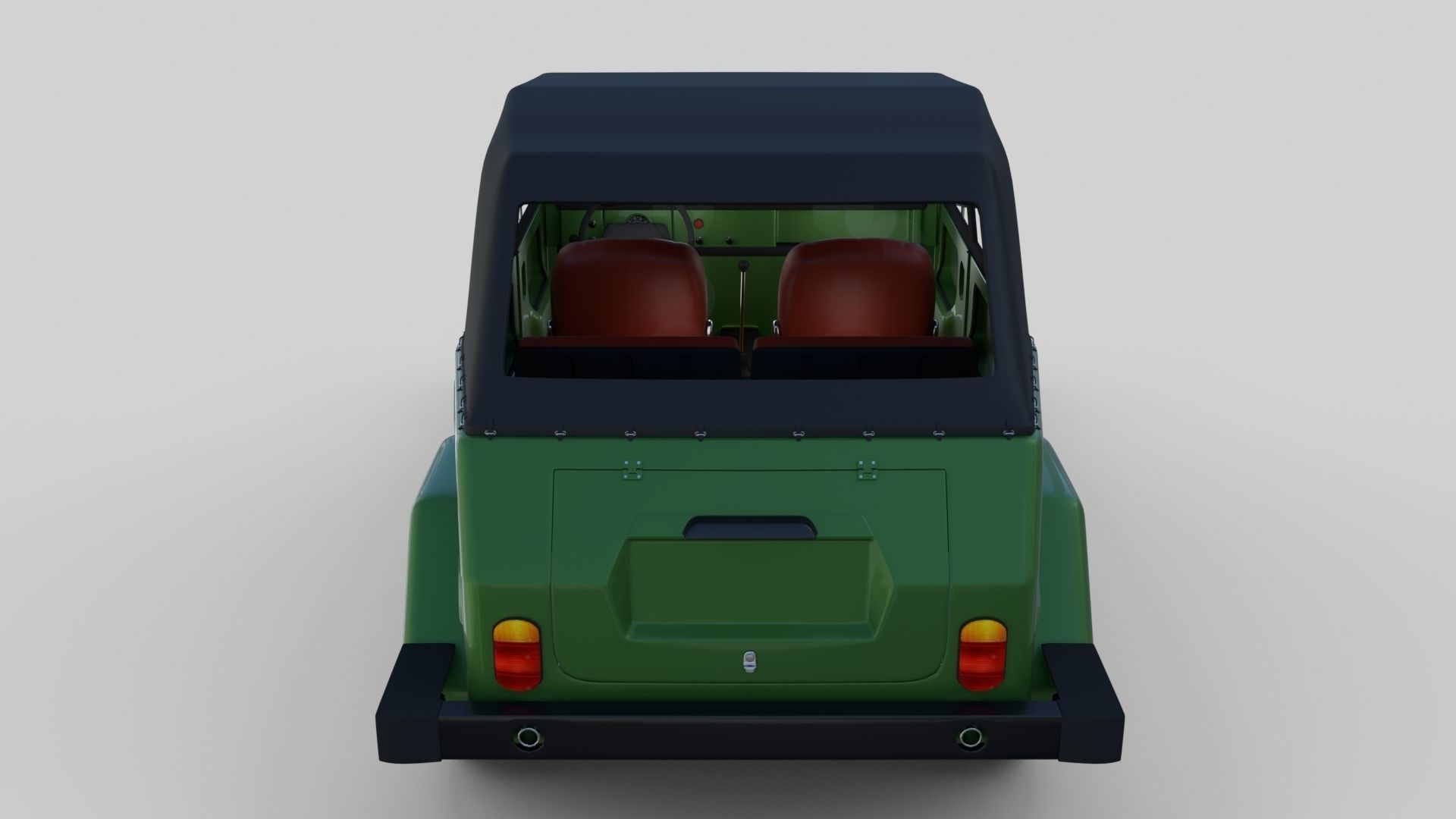 VW Type 181 with interior top up Low-poly 3D model_21