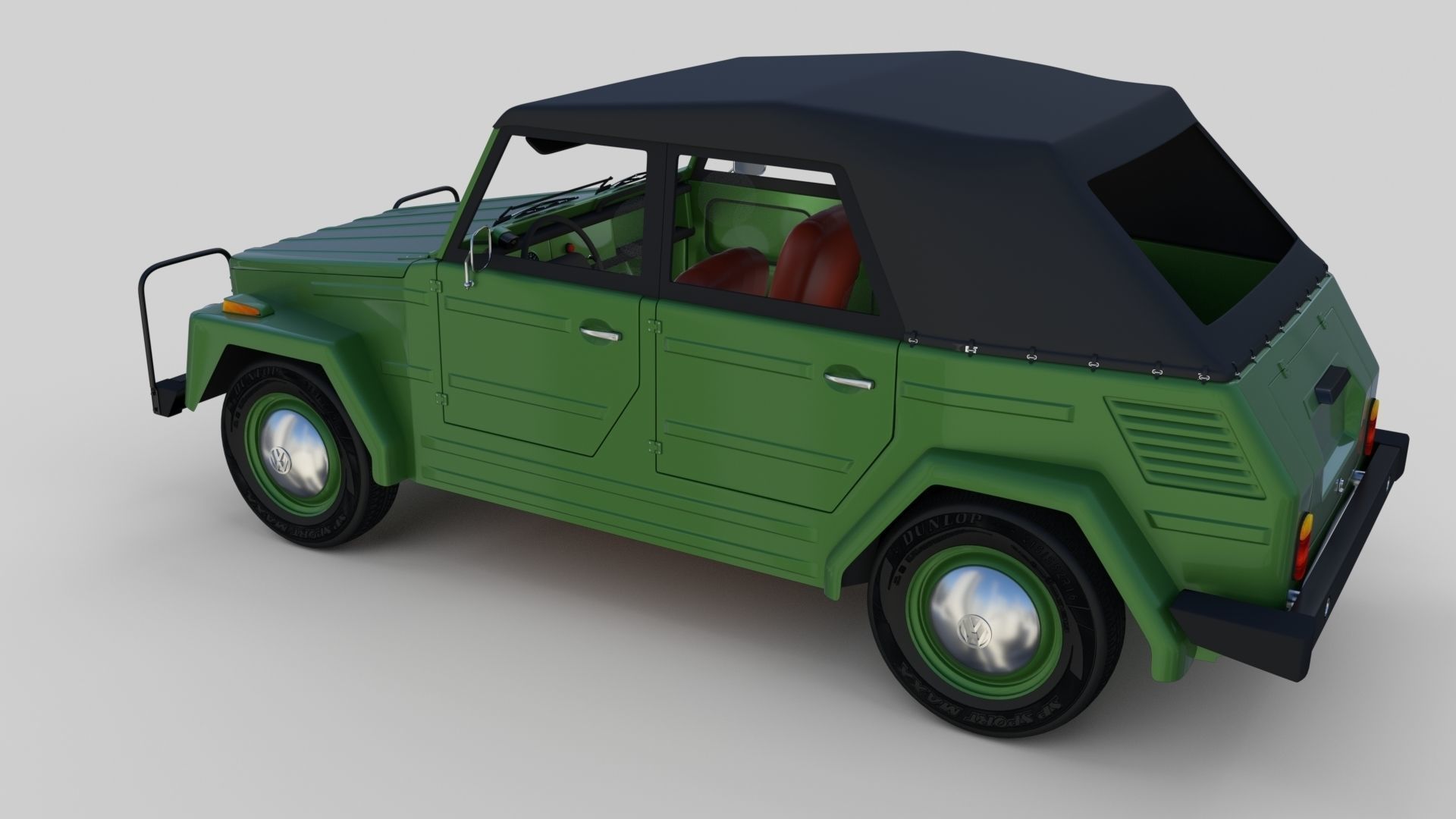 VW Type 181 with interior top up Low-poly 3D model_20