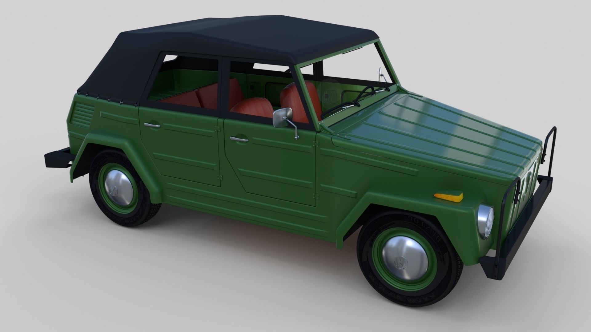 VW Type 181 with interior top up Low-poly 3D model_29