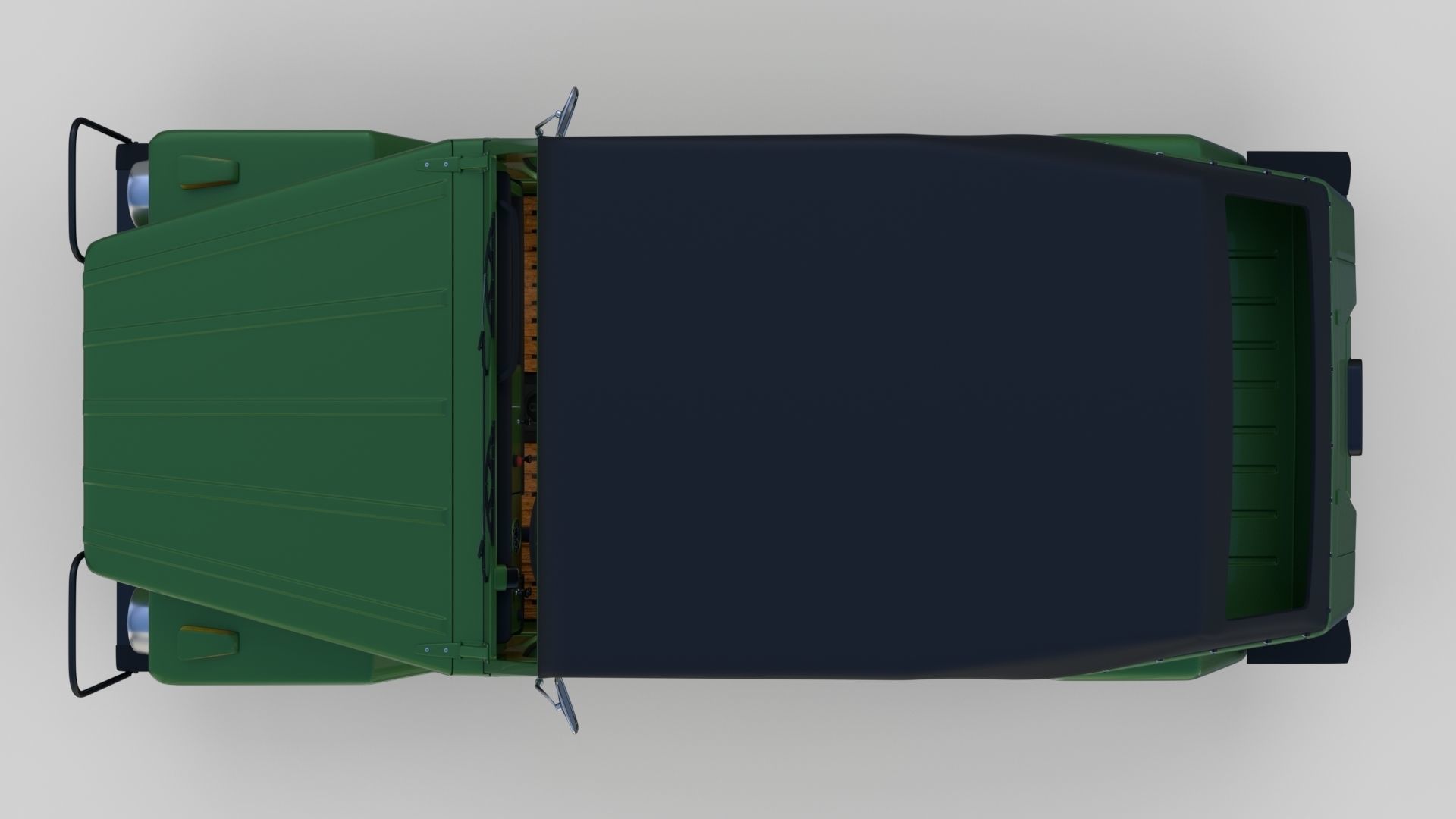 VW Type 181 with interior top up Low-poly 3D model_39