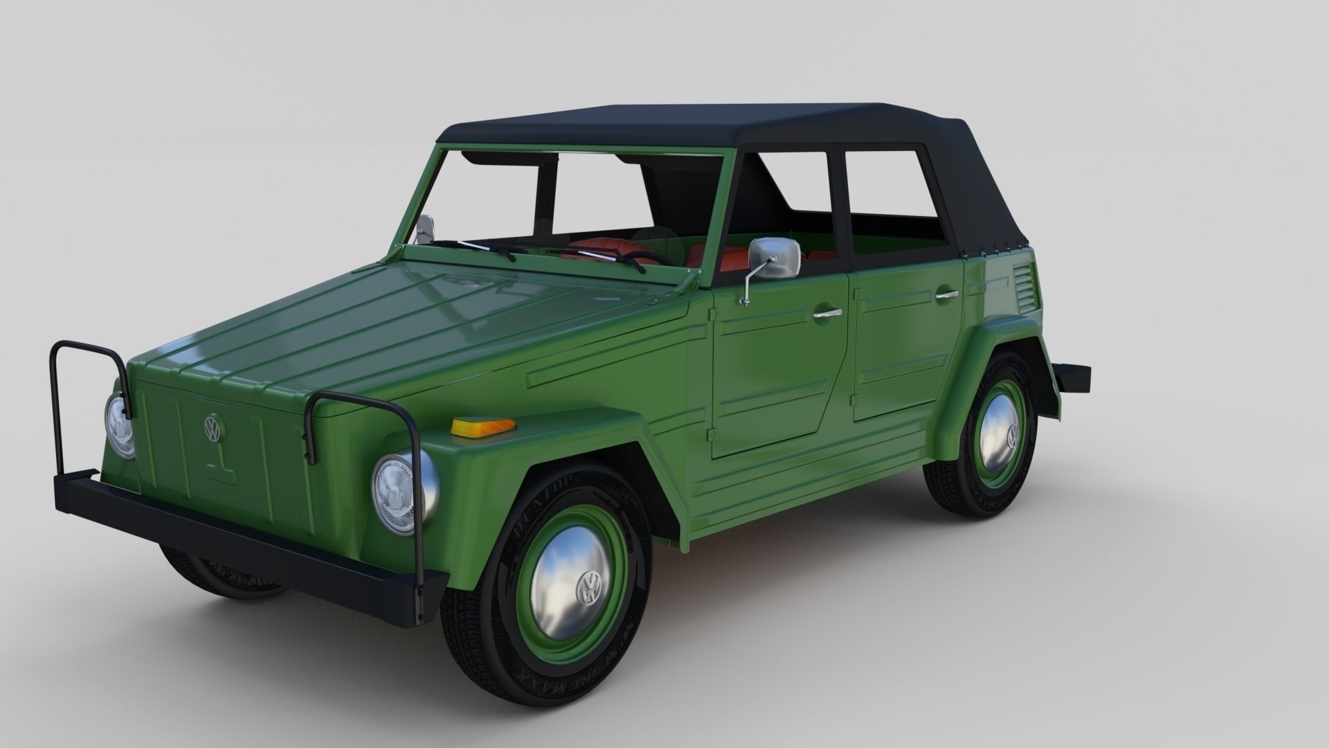 VW Type 181 with interior top up Low-poly 3D model_36