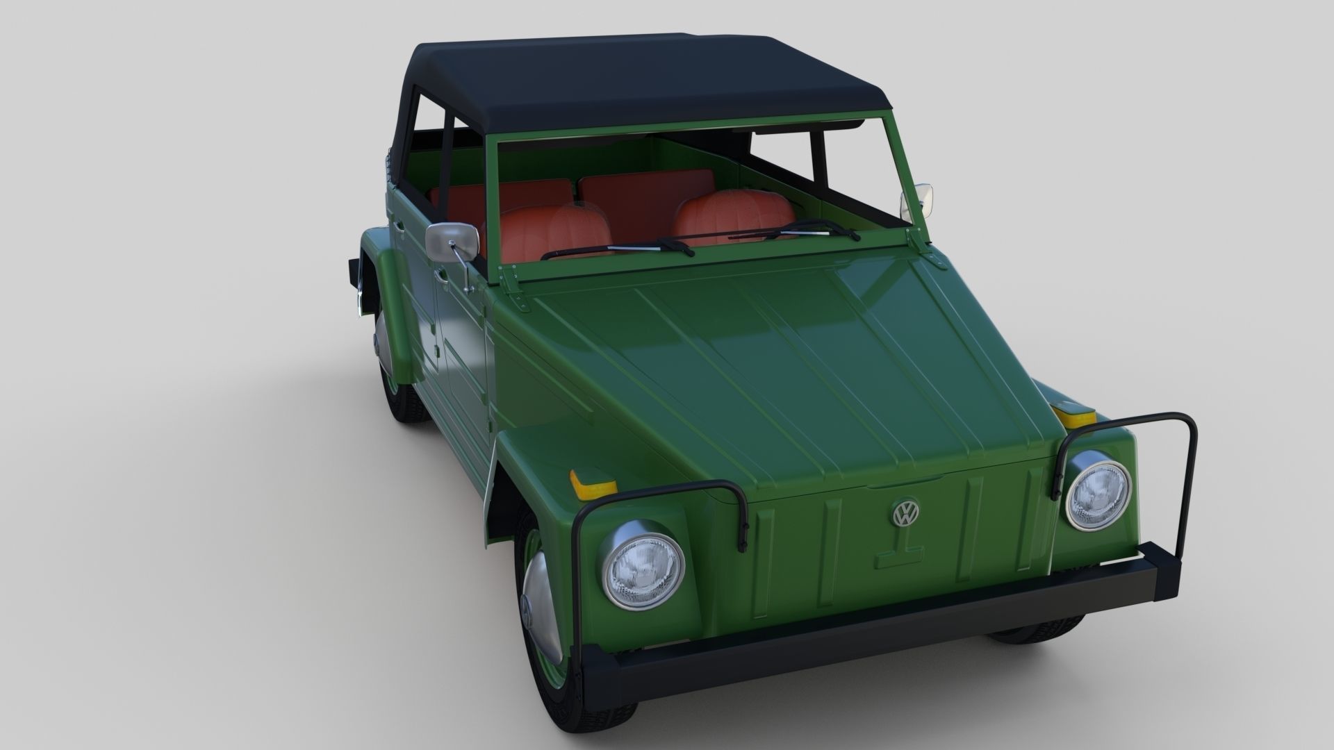 VW Type 181 with interior top up Low-poly 3D model_24