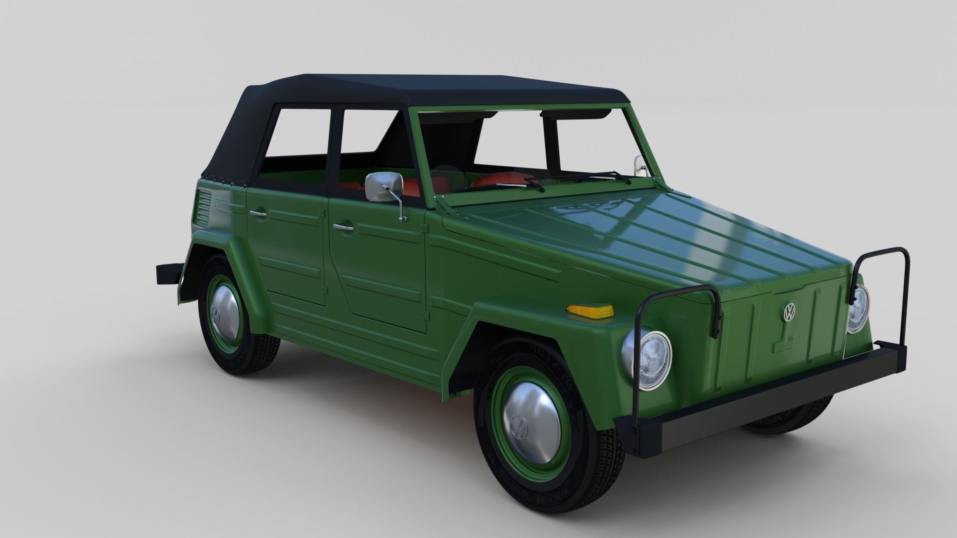 VW Type 181 with interior top up Low-poly 3D model_22