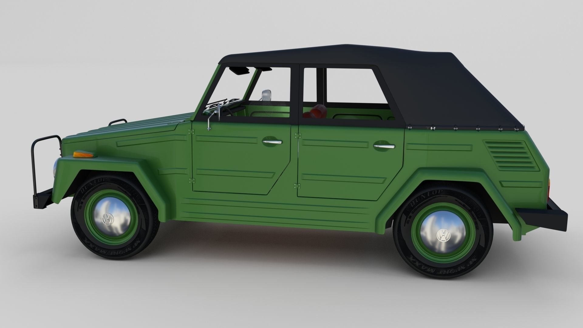 VW Type 181 with interior top up Low-poly 3D model_8